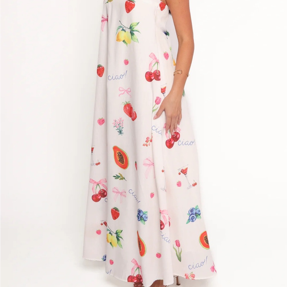 SOPH STRAPLESS MAXI DRESS - CIAO BOW PRINT
